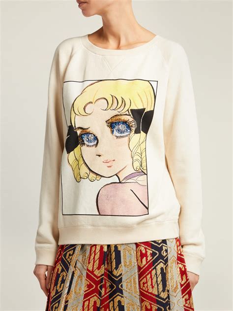 gucci chie hosokawa-print cotton sweatshirt|Gucci Sweatshirts & Hoodies for Women .